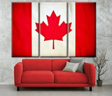 Vintage Canada Flag on Canvas, Canada Wall Art,  Canada Photo flag on canvas, Single or Multiple Panels Canadian flag Toronto Montreal