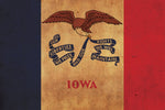 Vintage Iowa Flag on Canvas, Iowa Flag, Wall Art, Iowa Photo, Iowa flag on canvas, Flag, Single or Multiple Panels Iowa flag