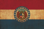 Vintage Missouri Flag on Canvas, Flag, Wall Art, Missouri Photo, Missouri Print,  Fine Art, Great Lake Flag, Single or Multiple Panels