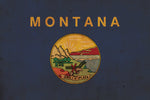 Vintage Montana Flag on Canvas, Montana, Flag, Wall Art, Montana Photo, Montana flag on canvas, Flag, Single or Multiple Panels Indiana flag