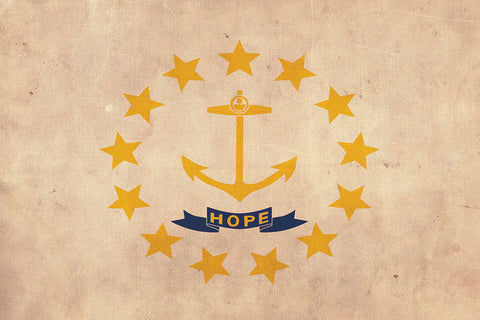 Vintage Rhode Island Flag on Canvas, Rhode Island, Flag, Wall Art, Rhode Island Photo flag on canvas, Single or Multiple Panels Indiana flag