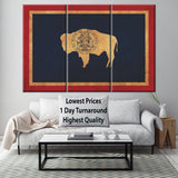 Vintage Wyoming Flag on Canvas, Wyoming, Wall Art, Wyoming Photo, Wyoming Print, Fine Art, Wyoming Flag, Single or Multiple Panels