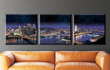 Pittsburgh skyline, Wall canvas, 3 panels canvas Pittsburgh  photo, Pittsburgh skyline  at night city, Pittsburgh art, Pittsburgh home decor