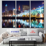 Cleveland at night, Cleveland Canvas, Cleveland skyline, Cleveland Wall canvas, Cleveland wall art, Cleveland canvas, Ohio wall art