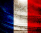 Vintage France Flag on Canvas, France, Paris, Wall Art, France Photo flag on canvas, Single or Multiple Panels France flag
