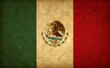 Vintage Mexico Flag on Canvas, Mexico Wall Art, Mexico Photo flag on canvas, Single or Multiple Panels Mexico flag Mexican culture