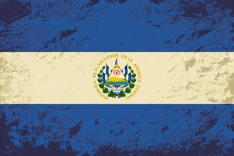 Vintage El Salvador Flag on Canvas, El Salvador Wall Art, El Salvador Photo flag on canvas, Single or Multiple Panels El Salvador Flag