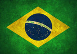 Vintage Brazil Flag on Canvas, Brazil Wall Art, Brazil Photo flag on canvas, Single or Multiple Panels Brazil flag Brazil culture