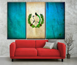 Vintage Guatemala Flag on Canvas, Guatemala Wall Art, Guatemala Photo flag on canvas, Single or Multiple Panels Guatemala flag, Central