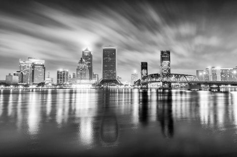 Jacksonville Florida canvas, Black and White, Jacksonville Canvas, Jacksonville skyline, Jacksonville Wall canvas, 3 panel or single panel,