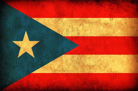 Vintage Puerto Rico Flag on Canvas, Wall Art, Pierto Rico Photo flag on canvas, Single or Multiple Panels