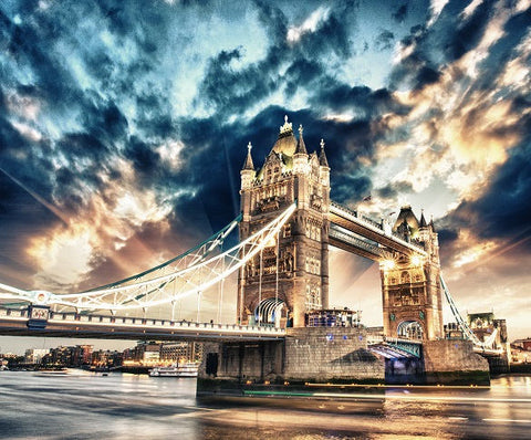 Tower Bridge canvas in London, Printed on Canvas, City skyline, Large London Print, London wall art, Canvas gifts, art