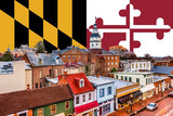 Annapolis Maryland canvas, Maryland Flag , Annapolis  wall canvas, Maryland state Capital photo wall art, Annapolis Maryland Flag collage