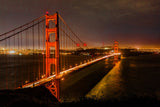 Golden Gate Bridge Printed on Canvas, Golden Gate Bridge night, Golden Gate Bridge, Print Golden Gate Bridge, wall art, Canvas gifts, art