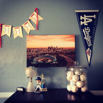Dodger Stadium Canvas , LA Skyline  Printed on Canvas,B&W skyline, Large LA Dodgers Print, Baseball wall art, Canvas gifts, art