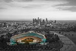Dodger Stadium Canvas , LA Skyline  Printed on Canvas,B&W skyline, Large LA Dodgers Print, Baseball wall art, Canvas gifts, art