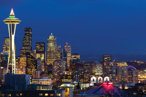 Seattle canvas skyline, Seattle Canvas, Seattle skyline, Seattle Wall canvas, 3 panel or single panel, Seattle wall art