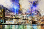 Manhattan watercolor canvas, Manhattan skyline watercolor,  Wall canvas, New York watercolor canvas, New York City skyline watercolor canvas