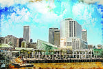 New Orleans skyline watercolor canvas, New Orleans Canvas Print, New Orleans wall art, Canvas Wall Art, Watercolor Skyline, Gift Ideas