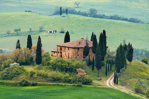 Tuscany canvas Tuscany Italy Canvas, Tuscany Hills Villa, Watercolor canvas, Italian Riviera, Tuscany watercolor