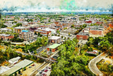 Clarksville TN skyline watercolor, Clarksville watercolor,  Clarksville TN Canvas Wall Art,  Clarksville wall art canvas,  Clarksville