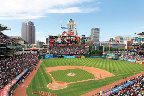 Progressive Field Printed on Canvas, Cleveland Baseball skyline, Large Cleveland Indians Print, Cleveland wall art, Canvas gifts, art