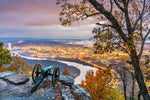 Chattanooga skyline canvas at twilight, Lookout Mountain Canvas,  Chattanooga TN Canvas Wall Art,  Chattanooga,  Chattanooga wall art,