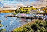 Isle of Skye Scotland watercolor canvas, Scotland watercolor  on Canvas, Landscape lake canvas, Scotland Wall art, Scotland art