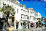 Charleston SC watercolor street scene canvas, Charleston Canvas,  Charleston wall canvas, Charleston watercolor Charleston south decor