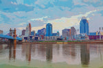 Cincinnati watercolor canvas skyline, Cincinnati Canvas, Cincinnati skyline, Cincinnati Wall canvasCincinnati wall art