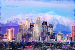 Los Angeles watercolor canvas, Los Angeles  Canvas, Los Angeles Canvas Wall Art, Los Angeles wall art canvas, LA art