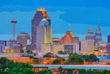 San Antonio watercolor , San Antonio Canvas, San Antonio skyline, San Antonio Wall canvas, Texas wall art, San Antonio decor, Texas canvas