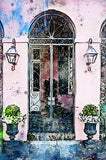 The Charleston SC watercolor street scene set, Charleston art,  Charleston wall canvas, Charleston watercolor Charleston watercolor set