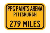 Personalized Highway Distance Sign || To: PPG Paints arena||Pittsburgh Penguins || PPG Paints arena|| Pittsburgh highway sign ||