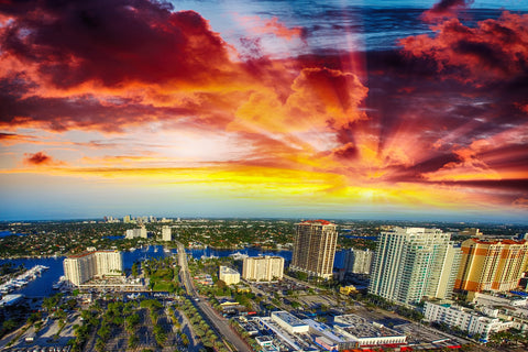 Fort Lauderdale skyline canvas, Fort Lauderdale  Canvas, Fort Lauderdale Canvas Wall Art, Florida wall art canvas, Fort Lauderdale wall art,