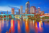 Tampa Florida digital oil painting, Tampa skyline watercolor, Tampa canvas watercolor Tampa art, Tampa Bay skyline canvas Tampa Florida