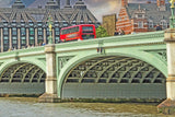 Parliament in London digital oil painting on canvas, London watercolor.  London City skyline, Large London Print, London watercolor, art