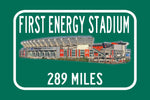 Cleveland Browns First Energy Stadium Stadium - Miles to Stadium Highway  Sign Customize the Distance Sign ,Cleveland Browns First Energy