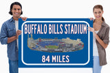 Buffalo Bills, Bills Stadium - Miles to Stadium Highway Road Sign Customize the Distance Sign ,Buffalo Bills , Billstadium sign