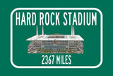 Miami Dolphins Hard Rock Stadium - Miles to Stadium Highway Road Sign Customize the Distance Sign ,Miami Dolphins Hard Rock stadium sign