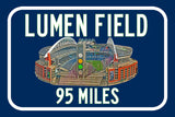 Seattle Seahawks Lumen Field- Miles to Stadium Highway Road Sign Customize the Distance Sign ,Seattle Seahawks Lumen Field