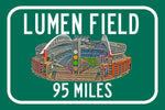 Seattle Seahawks Lumen Field- Miles to Stadium Highway Road Sign Customize the Distance Sign ,Seattle Seahawks Lumen Field