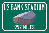 Minnesota Vikings US Bank Stadium - Miles to Stadium Highway Road Sign Customize the Distance Sign ,Minnesota Vikings US Bank stadium sign