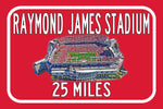 Tampa Bay Buccaneers Raymond James Stadium - Miles to Stadium Highway Road Sign Customize the Distance Sign ,Tampa Bay Buccaneers Stadium
