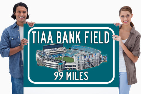 Jacksonville Jaguars TIAA Bank Stadium - Miles to Stadium Highway Road Sign Customize the Distance Sign ,Jacksonville Jaguars TIAA Bank