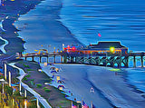 Myrtle Beach digital oil painting, Myrtle beach wheel Canvas, Myrtle Beach canvas, Myrtle Beach watercolor canvas, South Carolina Gift,