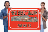 Cleveland Browns First Energy Stadium Stadium - Miles to Stadium Highway  Sign Customize the Distance Sign ,Cleveland Browns First Energy