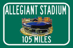 Las Vegas Raiders Allegiant Stadium - Miles to Stadium Highway Road Sign Customize the Distance Sign ,Las Vegas Raiders stadium sign