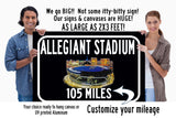 Las Vegas Raiders Allegiant Stadium - Miles to Stadium Highway Road Sign Customize the Distance Sign ,Las Vegas Raiders stadium sign