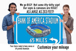 Carolina Panthers Bank of America Stadium - Miles to Stadium Highway Road Sign Customize the Distance Sign , Bank of Americastadium sign
